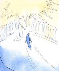 Quem louva o Pai em nome de Cristo, no Espírito, está unido a Cristo e a todos os santos que adoram no Céu, 2003 (w - c no papel) de Elizabeth Wang