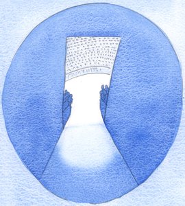 Quem quiser fazer a obra de Deus, desimpedido, pode imitar os desportistas que deixam de lado tudo o que é desnecessário ao se aproximarem da arena, 2002 (c - c no papel) de Elizabeth Wang