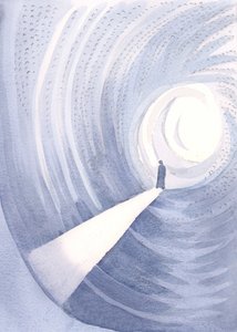 Com os Anjos, louvamos a Deus nosso Pai pelo presente de Seu Filho, 2000 (w - c no papel) de Elizabeth Wang