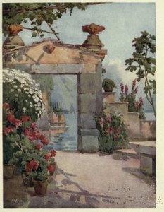 Uma entrada em Varenna, Lago di Como, ilustração de 