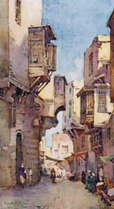 Uma rua antiga no Cairo (cor litho) de Ella Du Cane