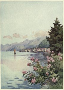 Bellagio da Villa Melzi, Lago di Como, Ilustração de 