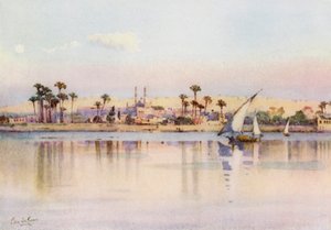Cairo e a Cidadela de Gizé (cor litho) de Ella Du Cane