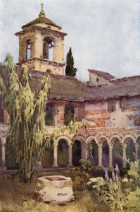 O Claustro de Piona, Lago Como (lito colorido)