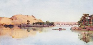 A Ilha de Sirdar e o Túmulo do Xeque Árabe do Elefantino (cor litho)
