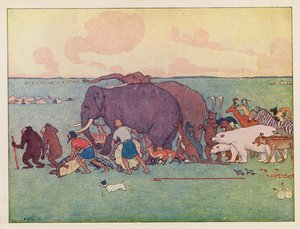 A Arca de Noé: A procissão (litografia a cores) de Elmer Boyd Smith