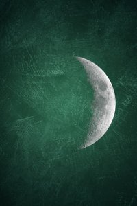 Lua Crescente Verde-escura