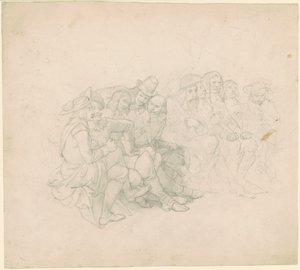 Homens em trajes do século XVII [reto] de Emanuel Gottlieb Leutze