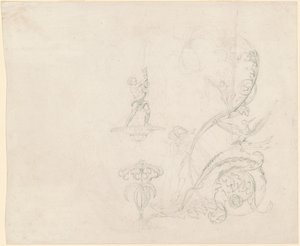 Estudos de Decorações de Fontes de Emanuel Gottlieb Leutze