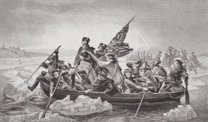 Washington cruzando o Delaware perto de Trenton, Nova Jersey, Natal de 1776, de "Ilustrações de História Escocesa e Inglês" II Volume