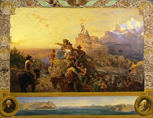 Westward the Course of Empire Takes Its Way estudo mural, Capitólio dos EUA, 1861.