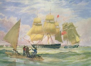 HM Navega &39;Ganges&39; e &39;Safira&39; ao largo de Pernambuco, 1829