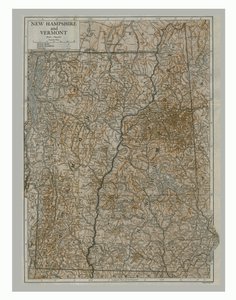 Mapa de New Hampshire e Vermont, EUA, c1900s. de Emery Walker
