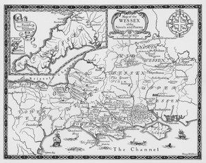 Mapa do Wessex dos Romances e Poemas de Thomas Hardy (gravura)