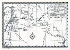 Rotas e oleodutos e ferrovias, deserto da Síria, 1937 de Emery Walker