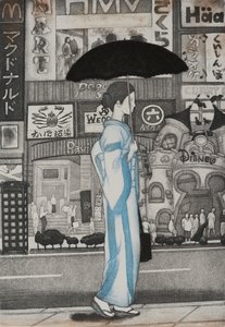 Uma rapariga na cidade, 2007 (gravura)
