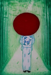 Guarda-chuva vermelho, 2007 (gravura)