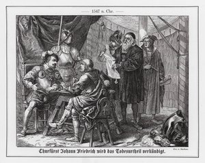 João Frederico I, Eleitor da Saxónia, a receber a sentença de morte de Emil Eugen Sachsse