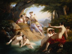 Diana e banho das ninfas, 1846 de Emil Jacobs