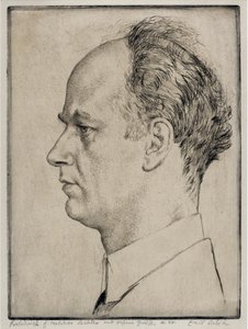 Retrato de Wilhelm Furtwaengler (1886-1954) - Orlik, Emil (1870-1932) - 1928 - Etching - 39x31,5 - Coleção Particular de Emil Orlik
