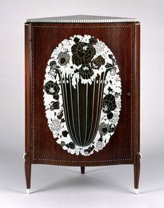 Gabinete de canto, c.1923 (folheado Kingwood em mogno com incrustações de marfim) de Émile Jacques Ruhlmann