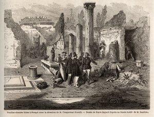 A Escavação de Pompeia, sob a direcção do Inspector Fiorelli, ilustração de 