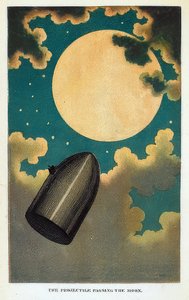 Ilustração do livro Da Terra à Lua, de Jules Verne. 1877 de Emile Antoine Bayard