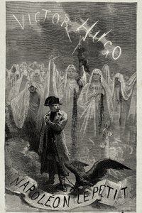 Página de título do livro de Victor Hugo "Napoleão o Pequeno" (Napoleão 3 segurando uma corrente de águia). Gravado por Emile Bayard. de Emile Antoine Bayard