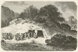 Um monte de enterro no momento da pedra polida de Emile Antoine Bayard