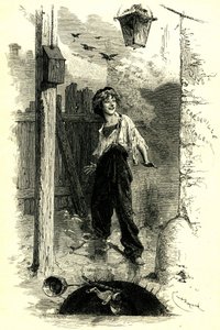 Victor Hugo: Les Miserables. Gavroche, miúdo de Paris. Ilustração de Emile Bayard.