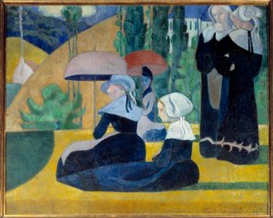 Bretões com guarda-chuvas de Emile Bernard