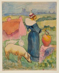A mulher com o jarro [prova a] de Emile Bernard