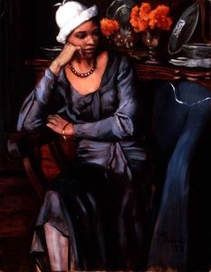 Negress com um chapéu Cloche (óleo sobre tela) de Emile Bernard