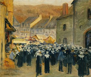 O mercado em Pont-Aven; Marche a Pont-Aven, 1886 de Emile Bernard