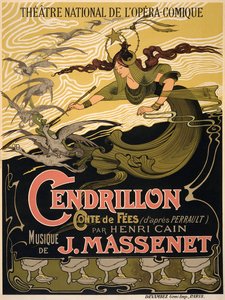 Cartaz para a Ópera Cendrillon de Jules Massenet de Émile Bertrand