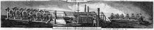Galvanização de fios de ferro e telegráficos na fábrica Grenelle pela empresa Franche Comte Forges. Gravação por Emile Bourdelin em "The Illustrous World" n°93 de 22 de janeiro