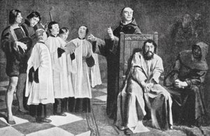A loucura de Hugo van der Goes (litografia) de Emile Charles Wauters