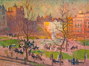 Luz do sol de março, Leicester Square, c1914 de Emile Claus