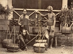Comerciantes de Frutas, Cochinchina, 1866. de Emile Gsell
