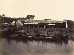 Vista da cidade chinesa Cholen Folha nº 2, Saigon, Cochinchina, 1866. de Emile Gsell