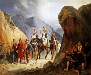 Os emboscados, brigões que pretendem libertar os seus camaradas (óleo sobre papel) de Emile Jean Horace Vernet