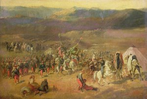 A captura do séquito de Abd-el-Kader (1808-1883) ou, A batalha de Isly em 14 de agosto de 1844, 1844-63 de Emile Jean Horace Vernet