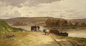 Paisagem do rio, 1837 de Emile Lambinet