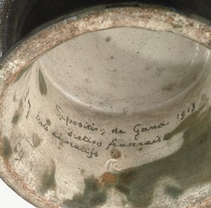 Bowl, Exposition de Gand, detalhe da base de Emile Lenoble