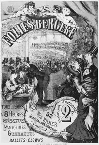 Cartaz publicitário Folies Bergere, rue Richer, Paris, 1875