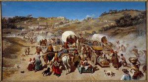 Emigração durante a epidemia de cólera em Marselha em 1850 Pintura por Emile Loubon (1809-1863) 1850 Dim. 0,74 x 1,70 m Montpellier musee Fabre