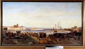 O porto de Ciotat Pintura de Emile Loubon
