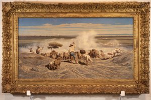 O retorno do rebanho por Emile Loubon (1809 - 1863), óleo sobre tela, 0,91 x 1,70 cm. Museu de Belas Artes de Toulon.