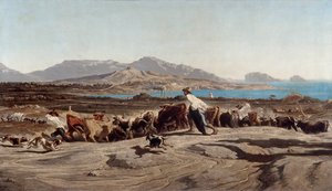 Vista de Marselha, caminhada pelos Aygalades - Pintura de Emile Loubon (1809-1863)