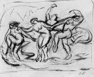 Composição da figura com mulheres de banho e dança. de Emile Othon Friesz